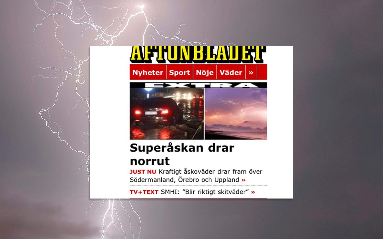 Bonusmaterial: SMHI:s sköna kommentar. Foto: TT/Faksimil Aftonbladet.se