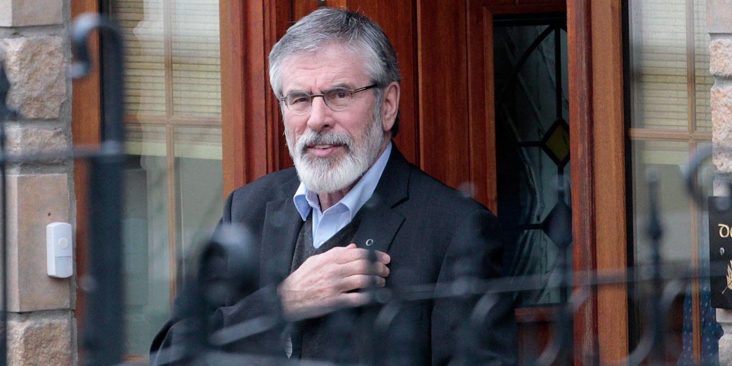 Gerry Adams meddelar att han tänker lämna posten som ledare för partiet Sinn Féin nästa år. Han har varit partiets ordförande i 34 år. Arkivbild.