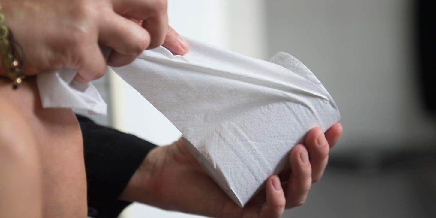 Toalettpapper tillverkas av långfibrig sulfatmassa vars pris är mindre känslig för marknadsförändringar än kortfibrig massa. Arkivbild.