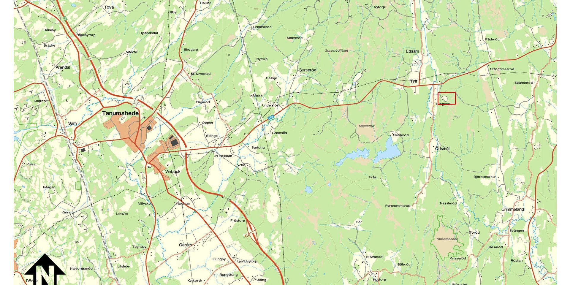 Arealen utökas från bergtäkten på Naverstads-Tungene 1:4 till att även gälla fastigheten Skalleröd 1:4.
