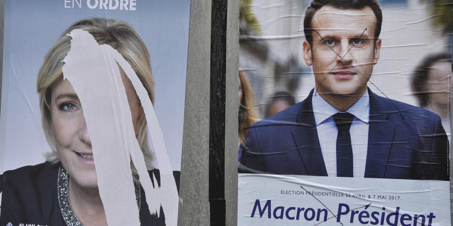 Kampen mellan Marine Le Pen och Emmanuel Macron om den franska presidentposten var en av årets många infekterade politiska dueller. Arkivfoto.