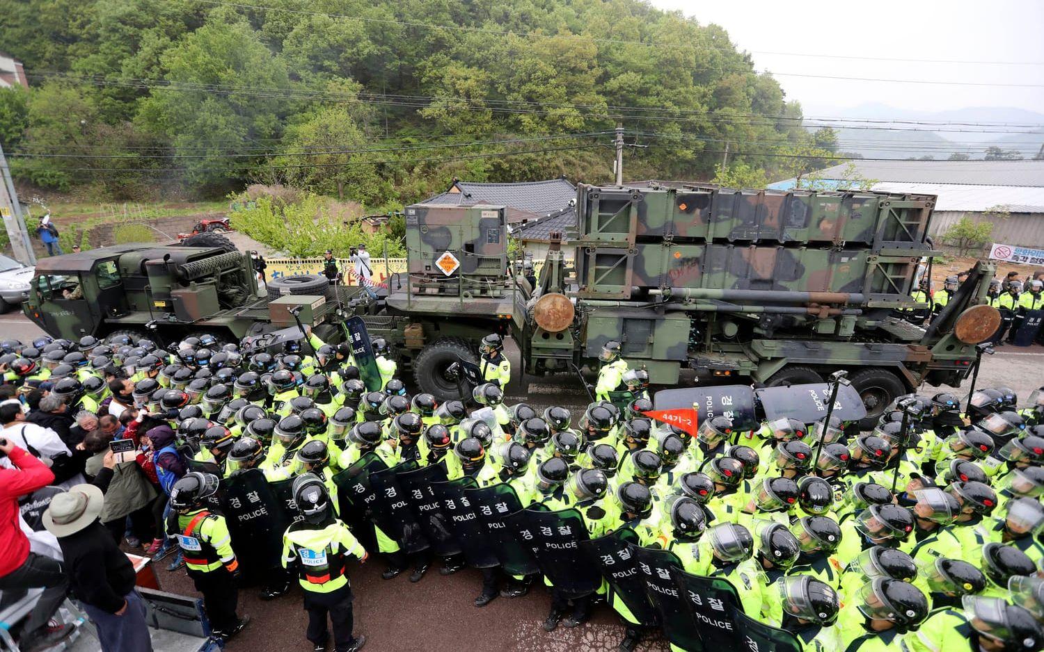 Sydkoreanska demonstrationer mot amerikansk militär närvaro. BILD: TT