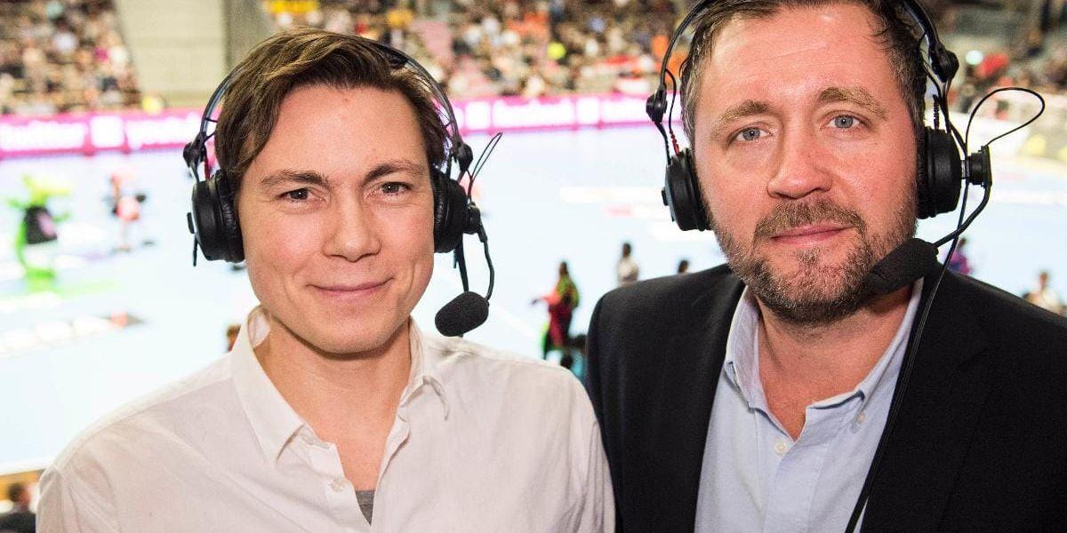 Parhästar. Per Johansson (till höger) och Niklas Jarelind ska kommentera omkring 25 VM-matcher tillsammans.