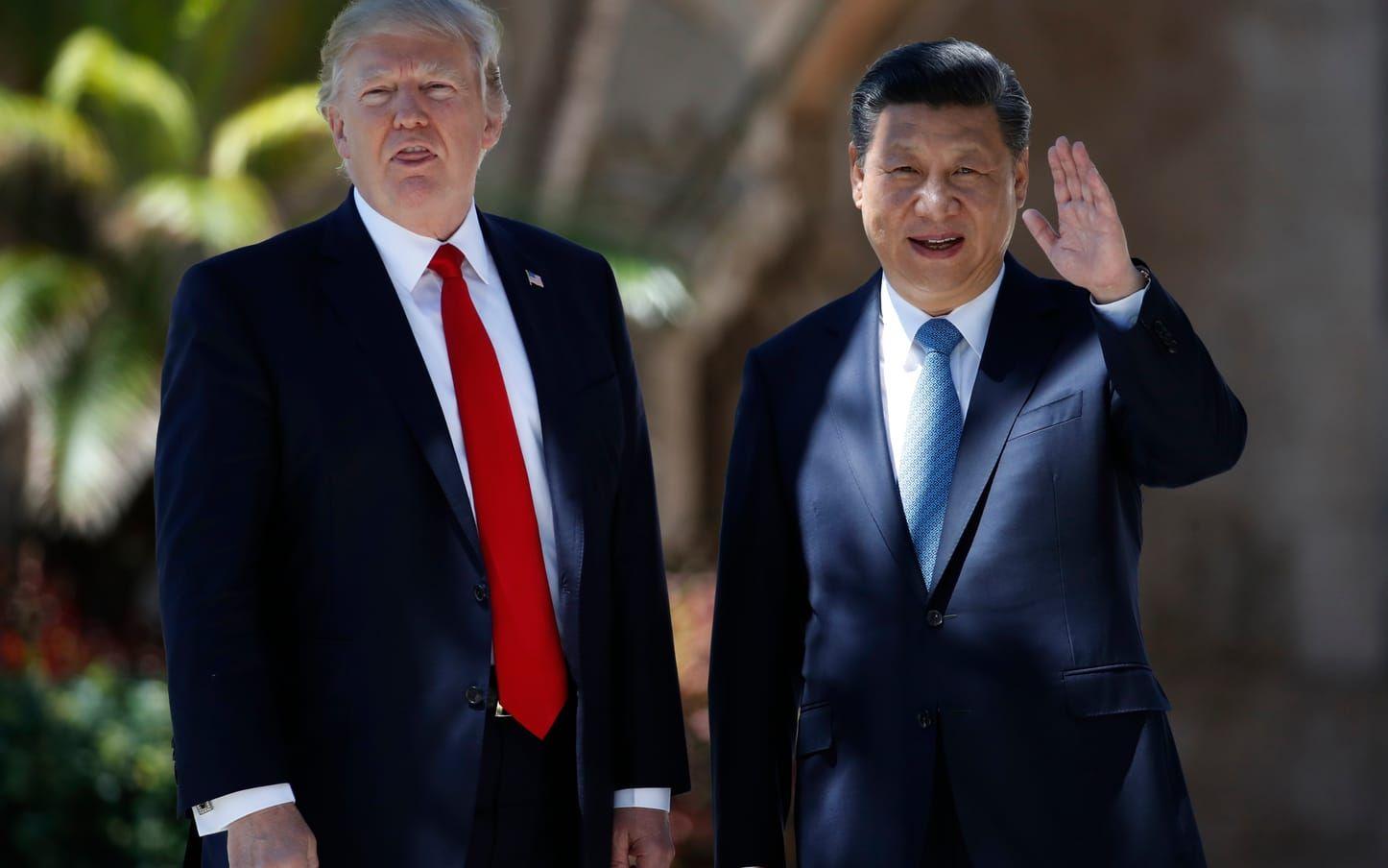 7 APRIL: Kinas president Xi Jinping träffar Trump i hans residens i Mar-a-Lago, Florida. Foto: TT