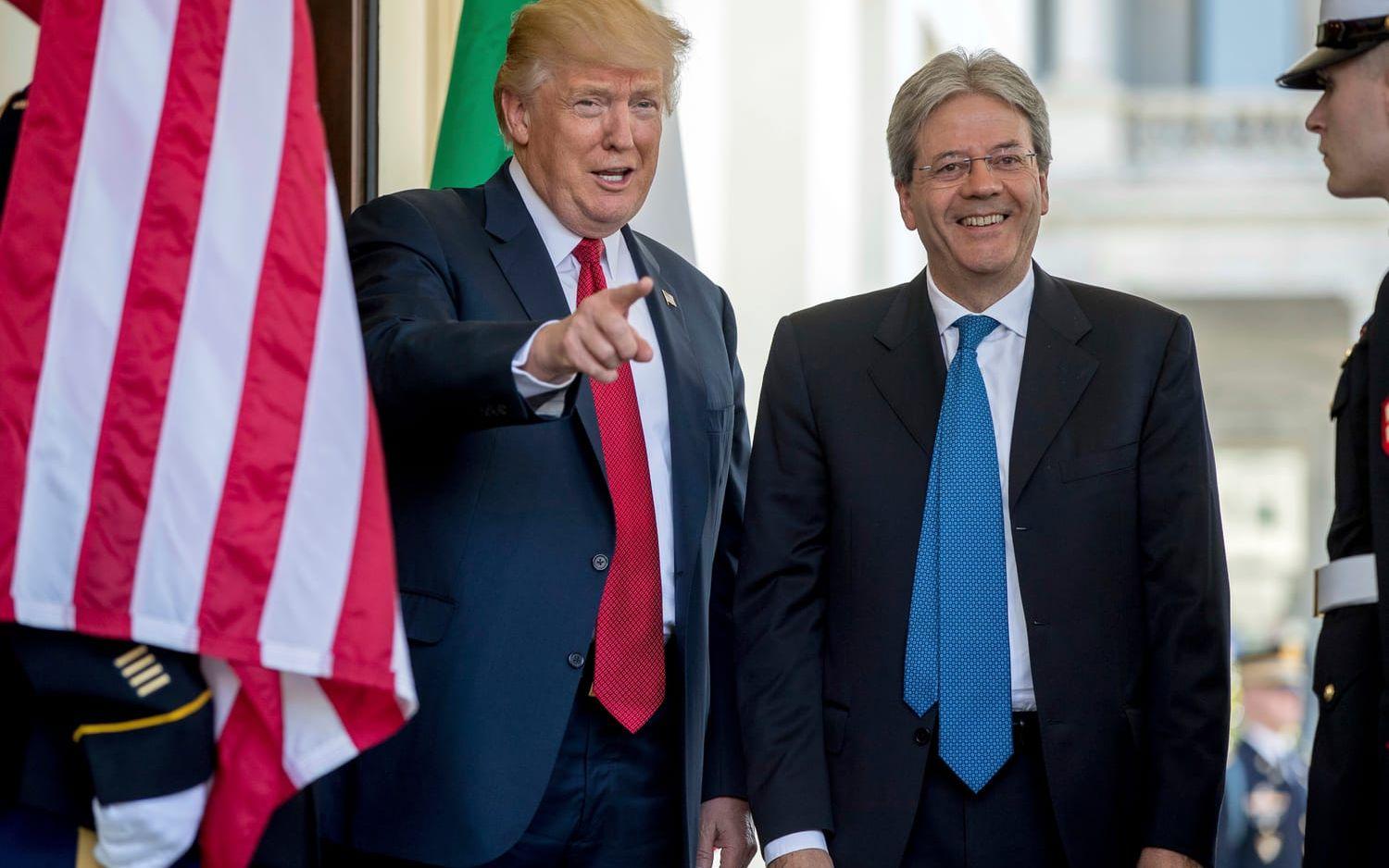 20 APRIL: Trump tar emot italiens president Paolo Gentiloni. Foto: TT
