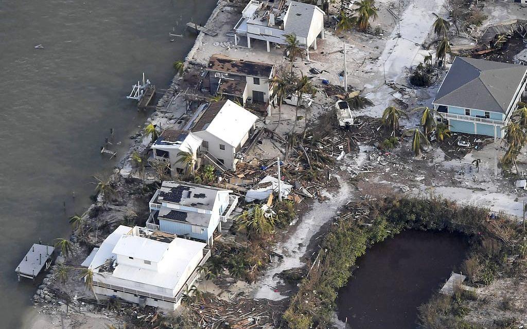 I Florida Keys skadades och förstördes flera hus. Bild: AP