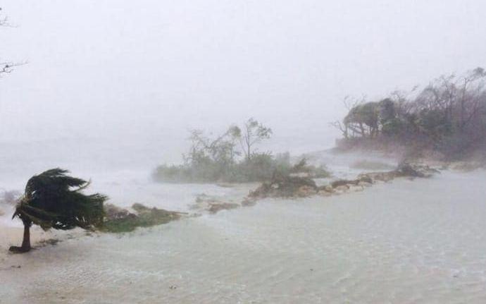 Bild från orkanens framfart på Bahamas. Bild: AP Photo