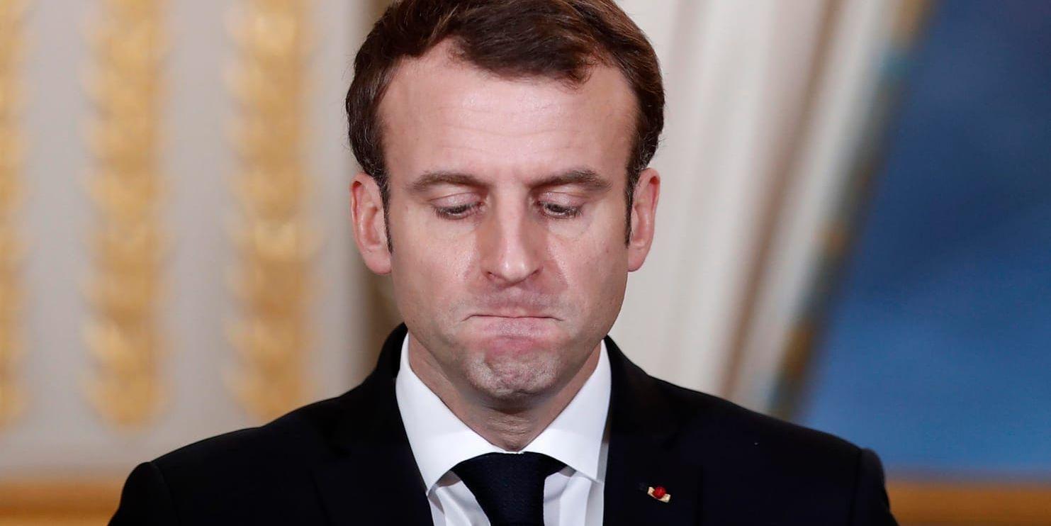 "Jag beklagar djupt beslutet", säger Emmanuel Macron. Arkivbild.