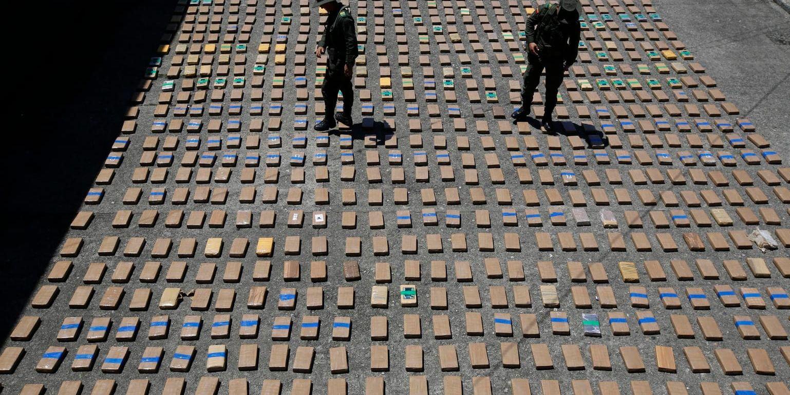 Polisen i Colombia har beslagtagit tolv ton kokain. Arkivbild.