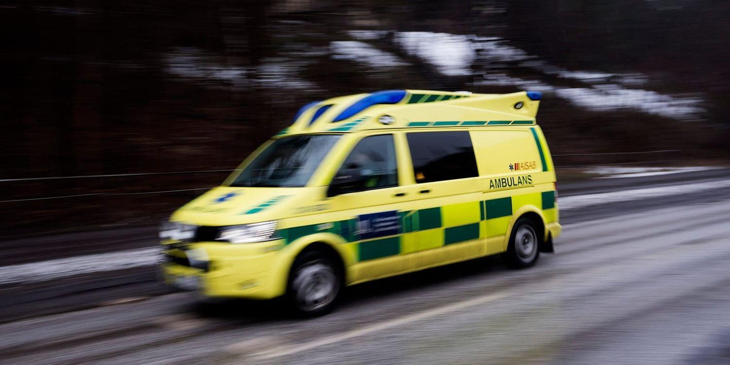 En person fördes till sjukhus. Bilden är tagen i ett annat sammanhang. Bild: Vilhelm Stokstad / TT