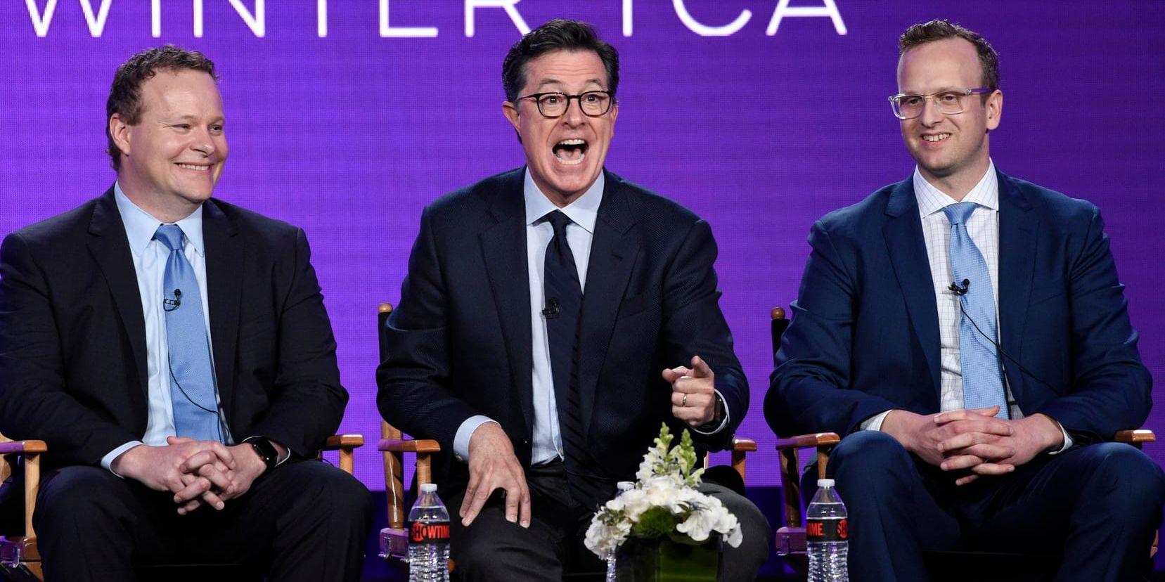 Stephen Colbert producerar den animerade serien "Our cartoon president", som nu får en andra säsong. Arkivbild.