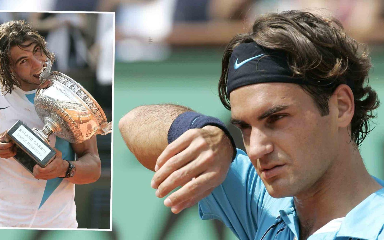 <strong>Roger Federer vs. Rafael Nadal.</strong> De två giganterna slutade etta och tvåa på världsrankingen sex år i rad. Foto: TT