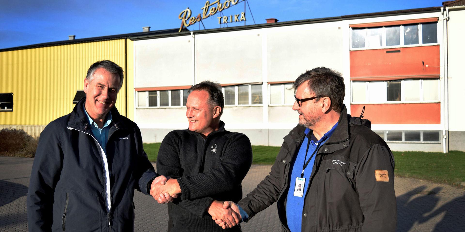 Philip Crosby, Martin Robertsson och Per-Olav Magnusson ser samtliga fram emot att förvalta Resteröds Trikåfabrik.