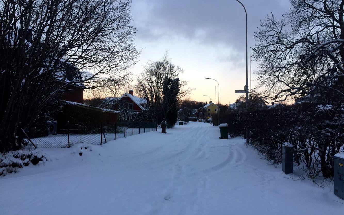 I Vargön har det också fallit en del snö. Bild: Karl af Geijerstam