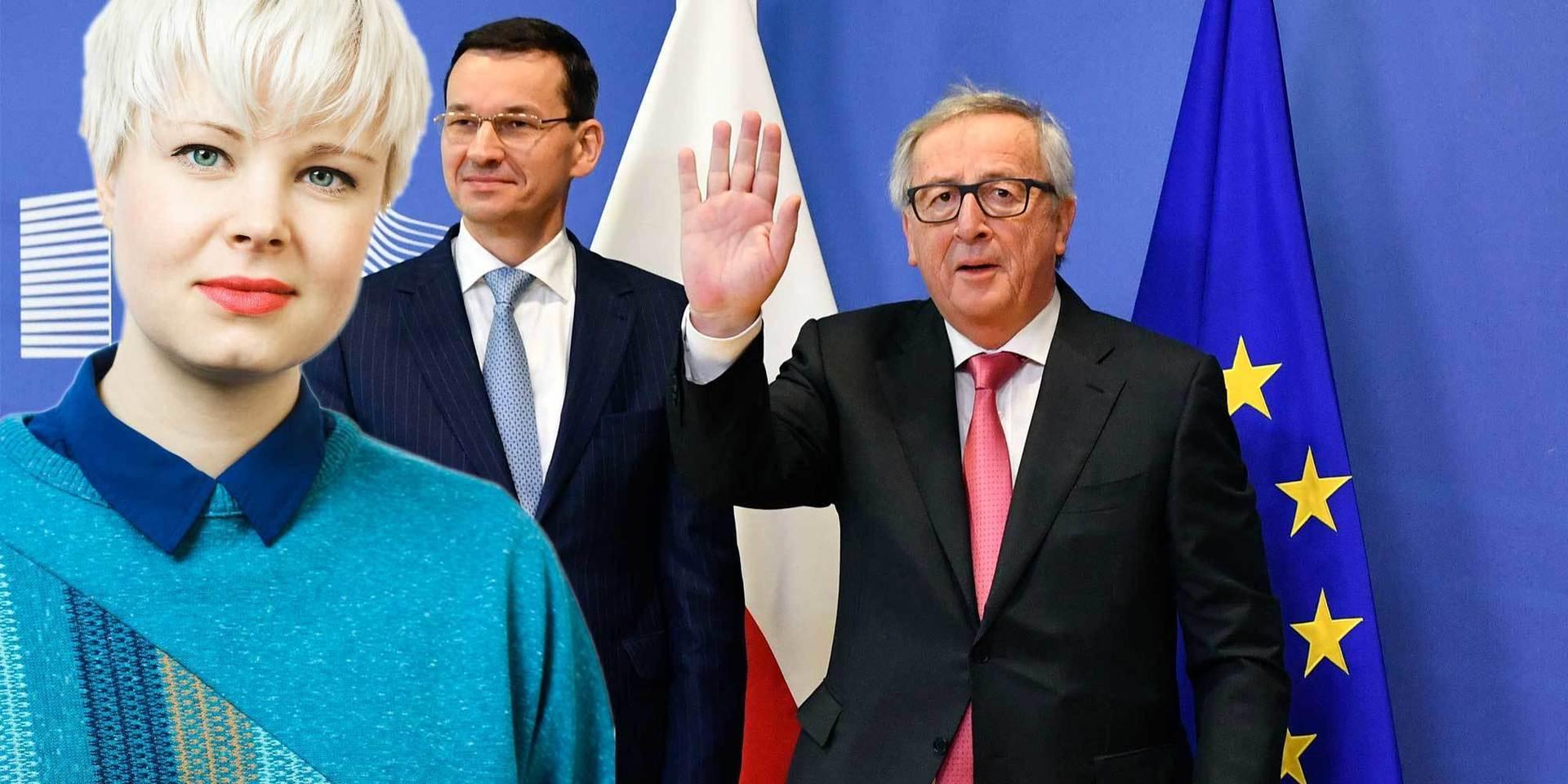 Inte överens. Polens premiärminister Mateusz Morawiecki och EU-kommissionens ordförande Jean-Claude Juncker har olika uppfattningar. 
