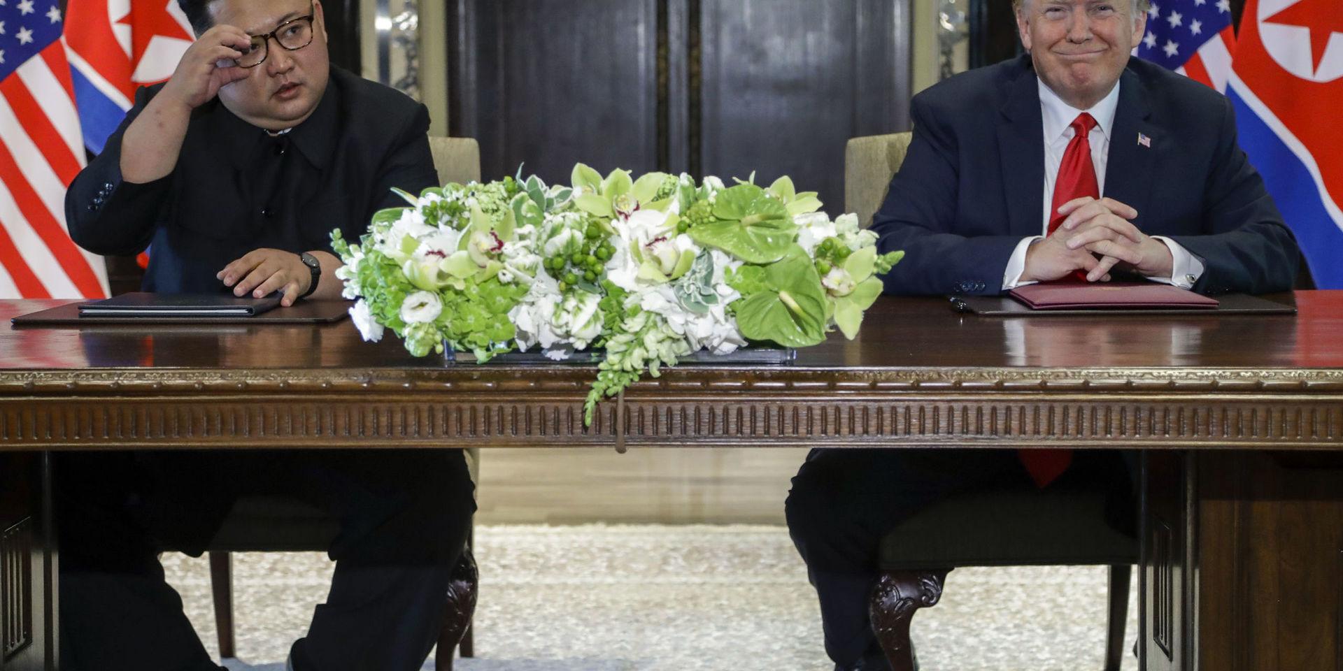 Överens. USA:s president Donald Trump möter Nordkoreas ledare Kim Jong-Un i Singapore.