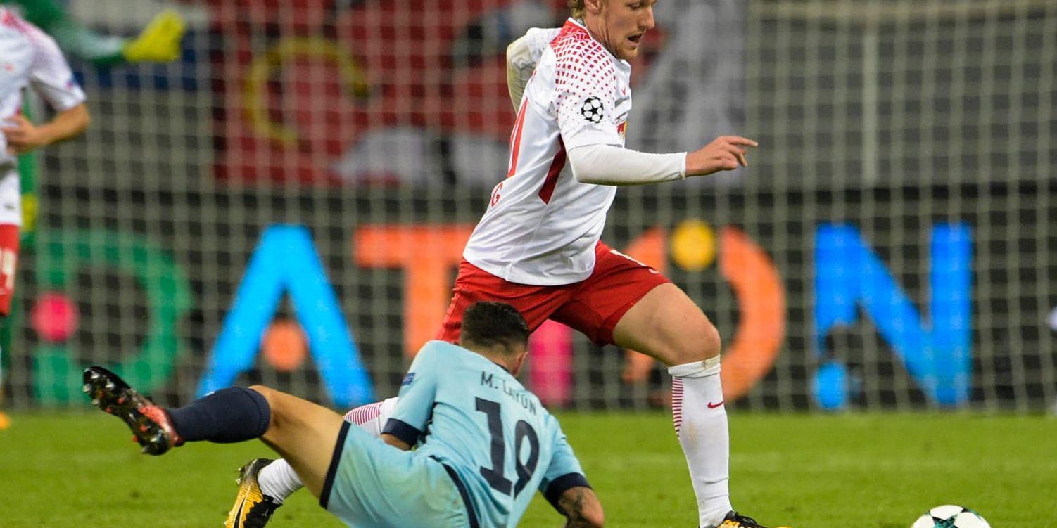 Emil Forsberg spelade 73 minuter när hans Leipzig slog Stuttgart med 1–0. Nu är man bara en poäng bakom serieledande Dortmund och tvåan Bayern München. Arkivbild.