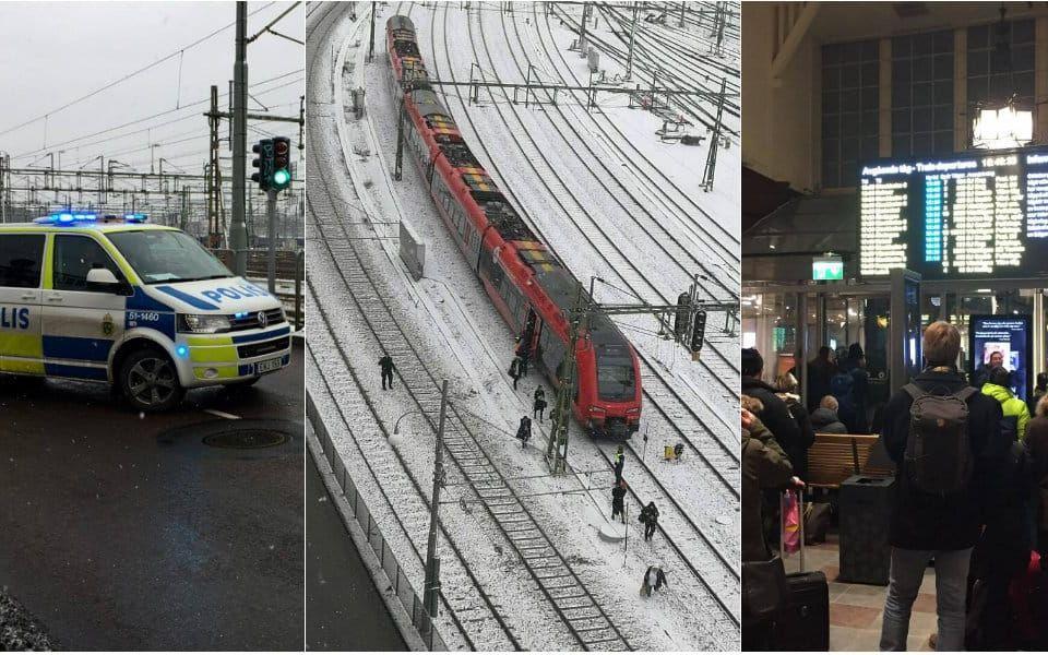 Tågen rullade i över två timmar efter att hoten mot tågen i Göteborg och Södertälje framfördes. Något som poliser nu uppger beror på att hoten skickades in på ett främmande språk.