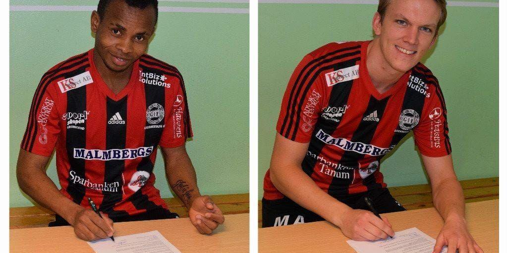 Nya spelare. Emeka Uche från Lysekils AIK och Erik Andreasson, Munkedal ska spela för Grebbestad kommande säsong.