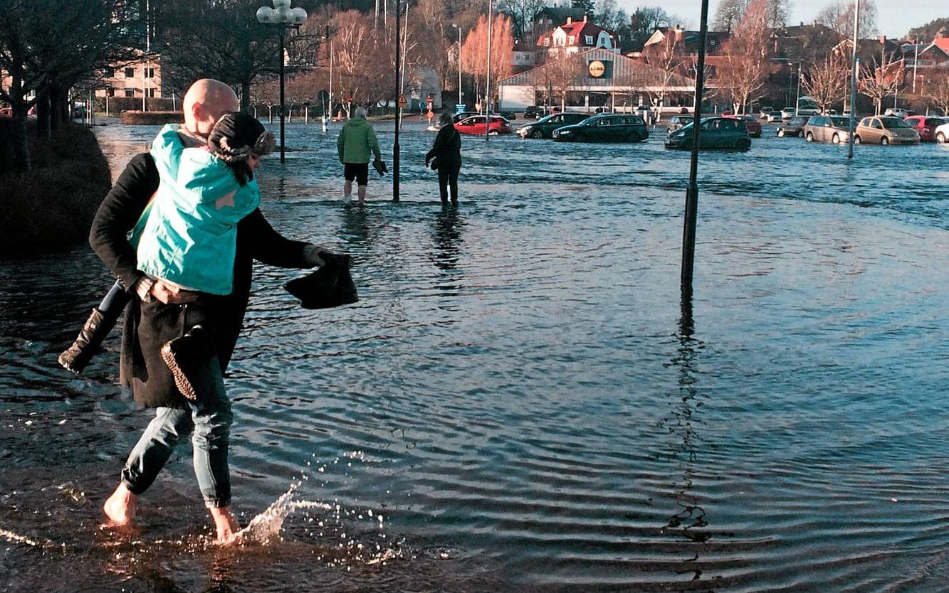 Översvämning centrala Uddevalla Bild: Karin Gistedt