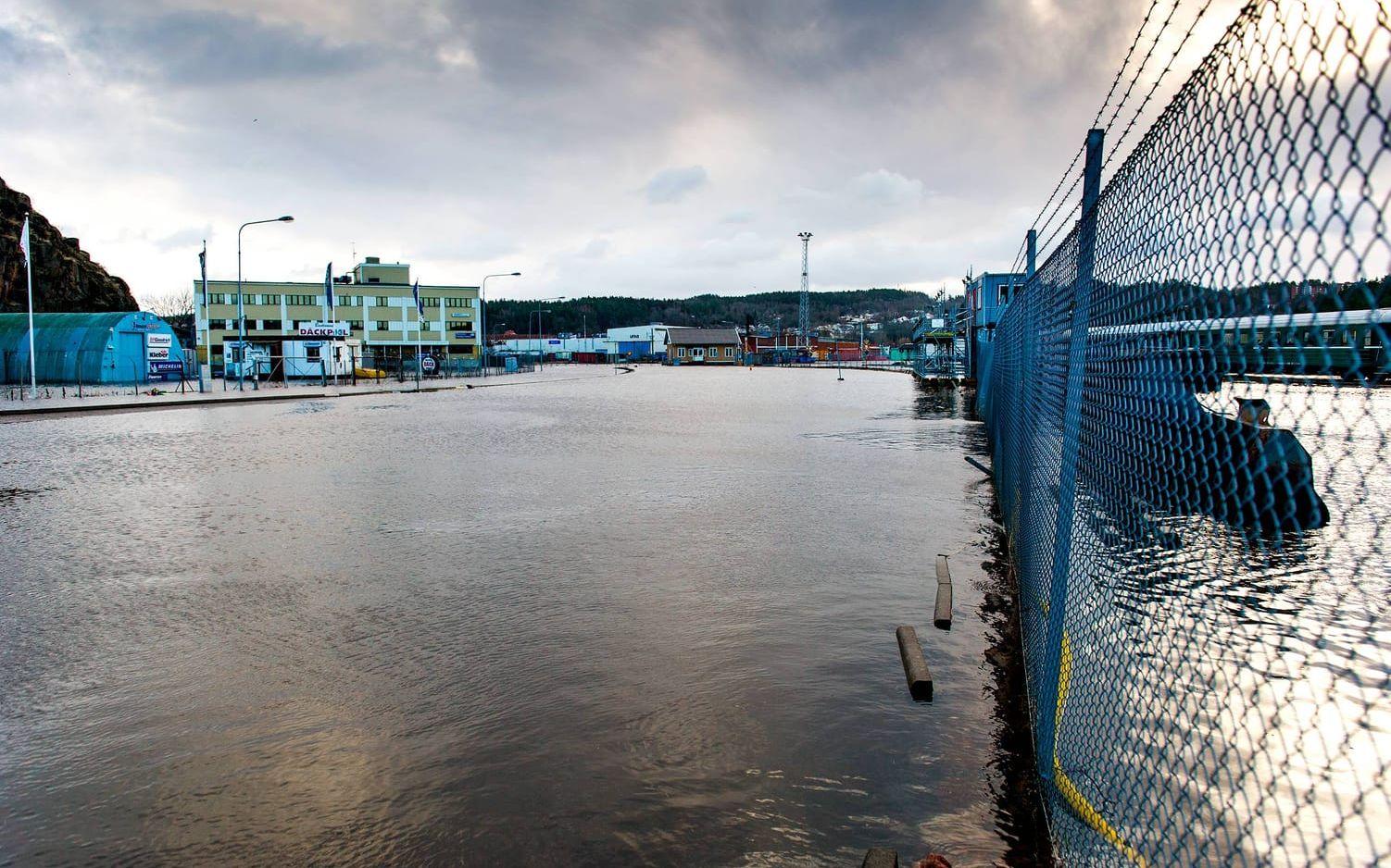 Översvämning centrala Uddevalla. Bild: Lasse Edwartz