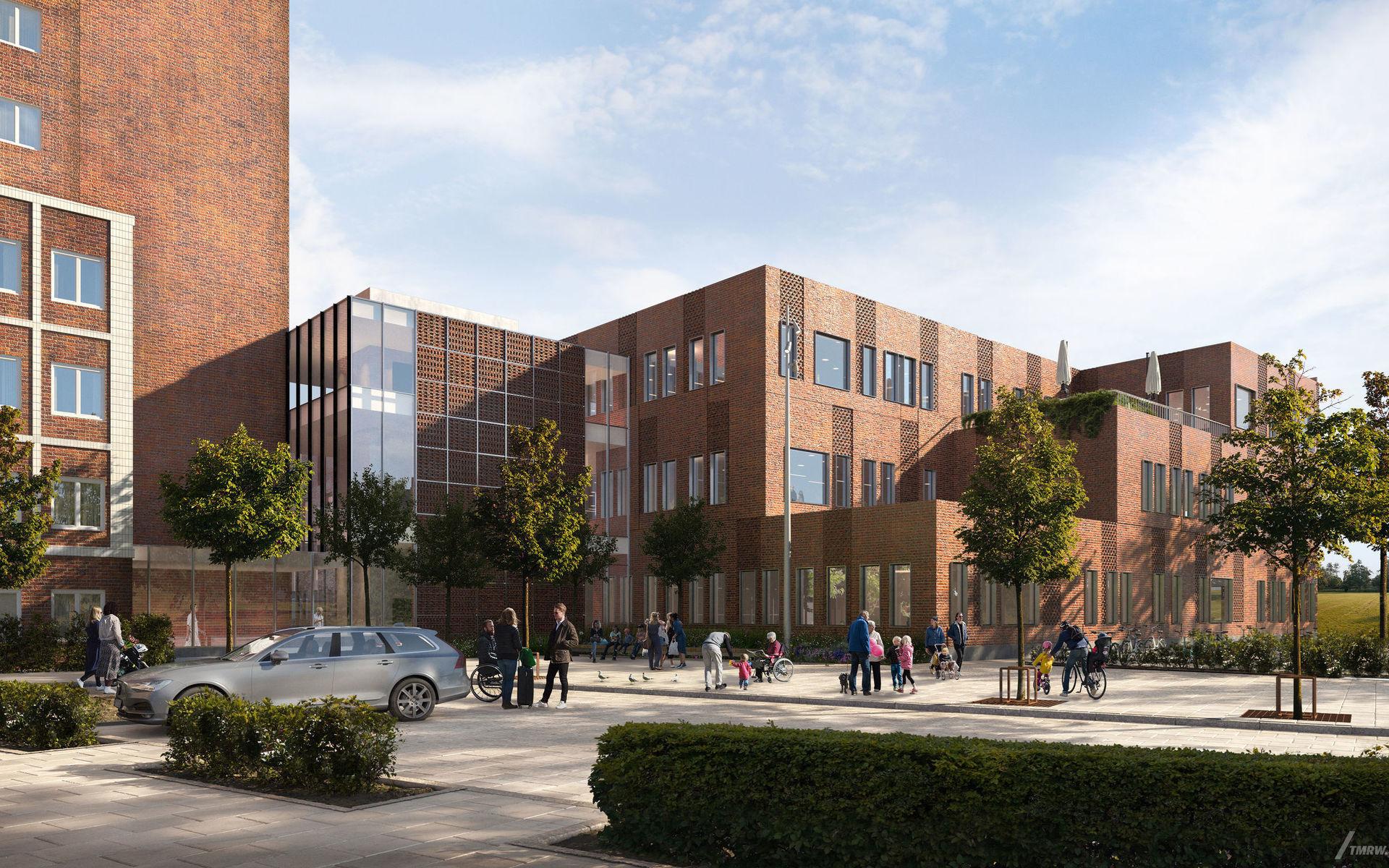 Så här kommer det nya Operationscentrum Uddevalla sjukhus att se ut enligt arkitektskissen.