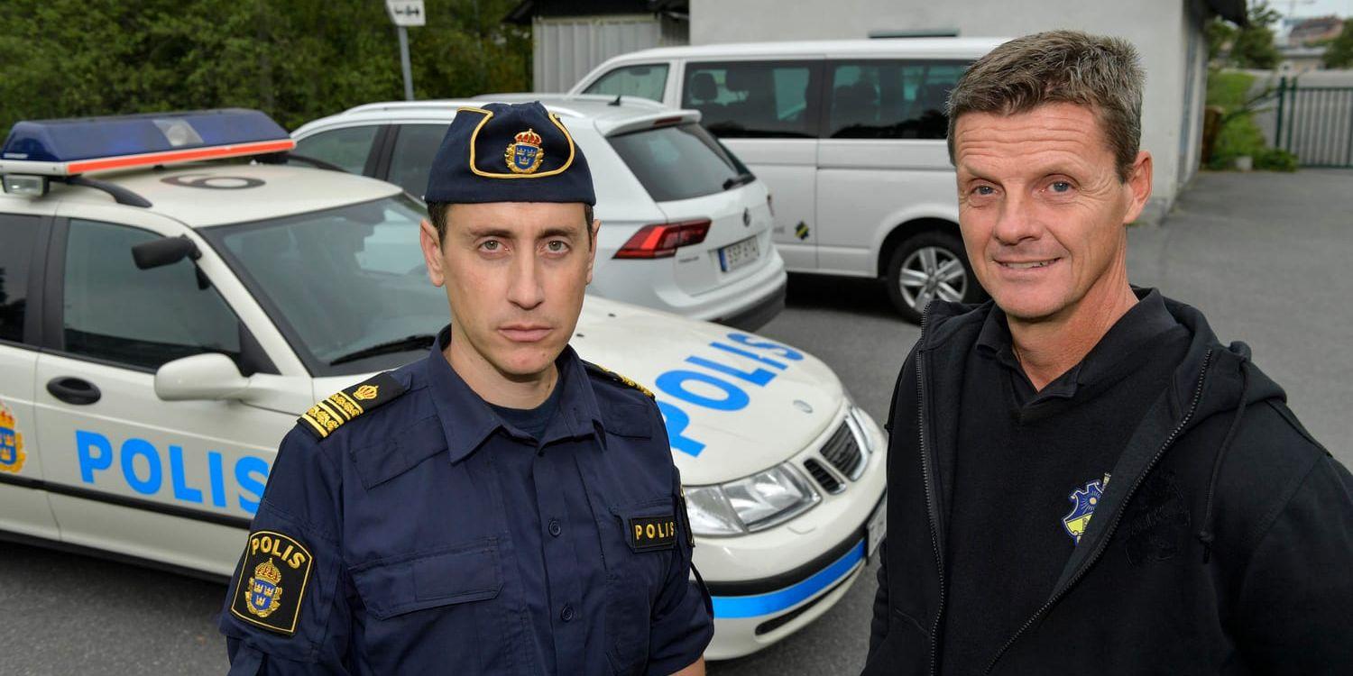 Christoffer Wedelin, polisens kommenderingschef, och AIK:s Henrik Koch, evenemangs- och säkerhetschef.