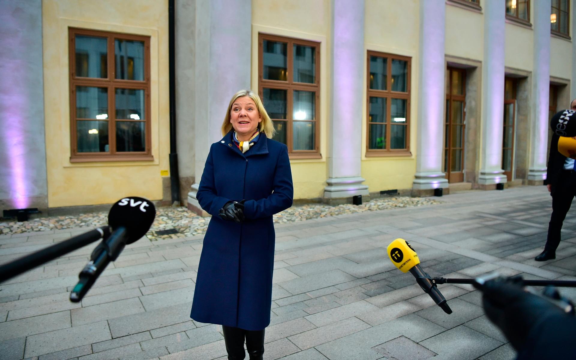 ”Ni kommer att bli överraskade”, säger Magdalena Andersson om ministrarna i nya regeringen.