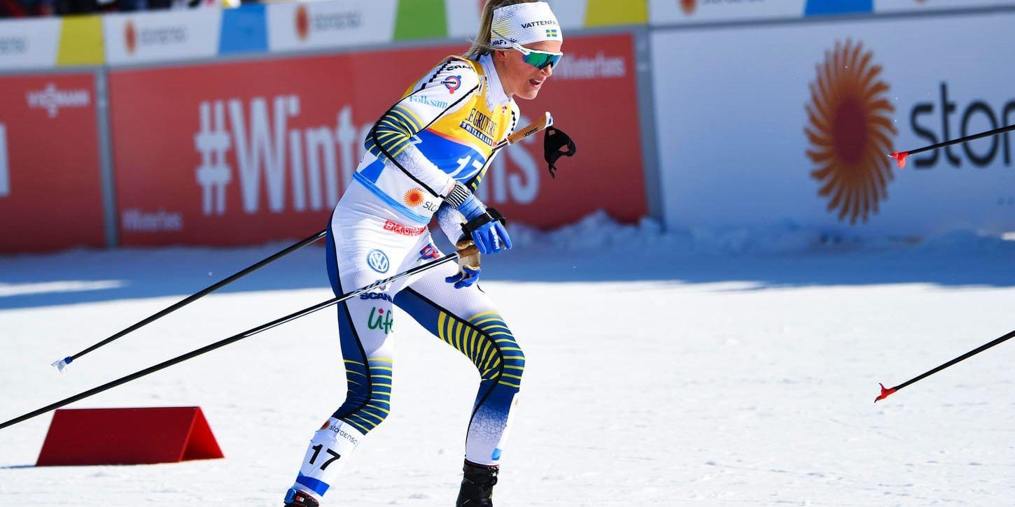 Frida Karlsson fick sitt stora genombrott i världseliten i och med femteplatsen i skiathlonloppet.