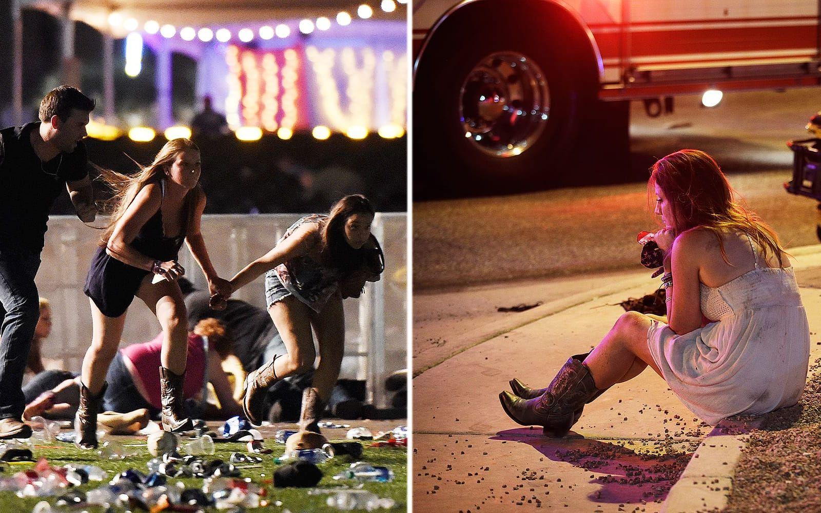En misstänkt har skjutits, uppger Las Vegas-polisen, efter den dödligaste masskjutningen i USA:s historia. FOTO: AP
