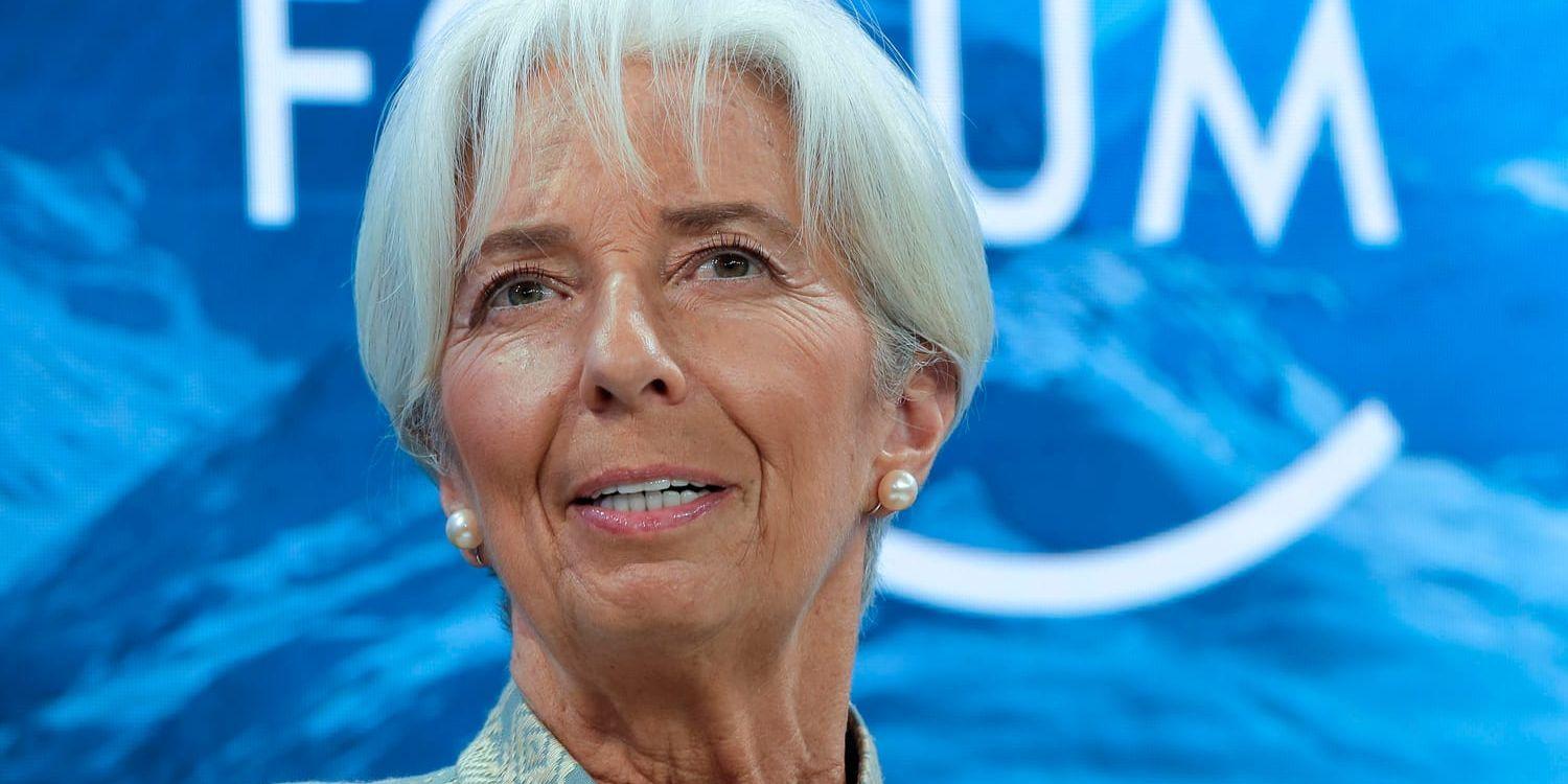 Konjunkturnedgången globalt är bred, med 70 procent av världens ekonomier inne i en inbromsningsfas, enligt IMF-chefen Christine Lagarde. Arkivbild