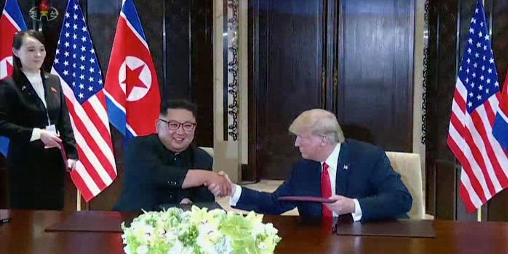 Vid ett historiskt möte i juni undertecknande Kim Jong-Un och Donald Trump ett vagt formulerat avtal om kärnvapennedrustning. Men sedan dess har det inte hänt mycket. Arkivbild.