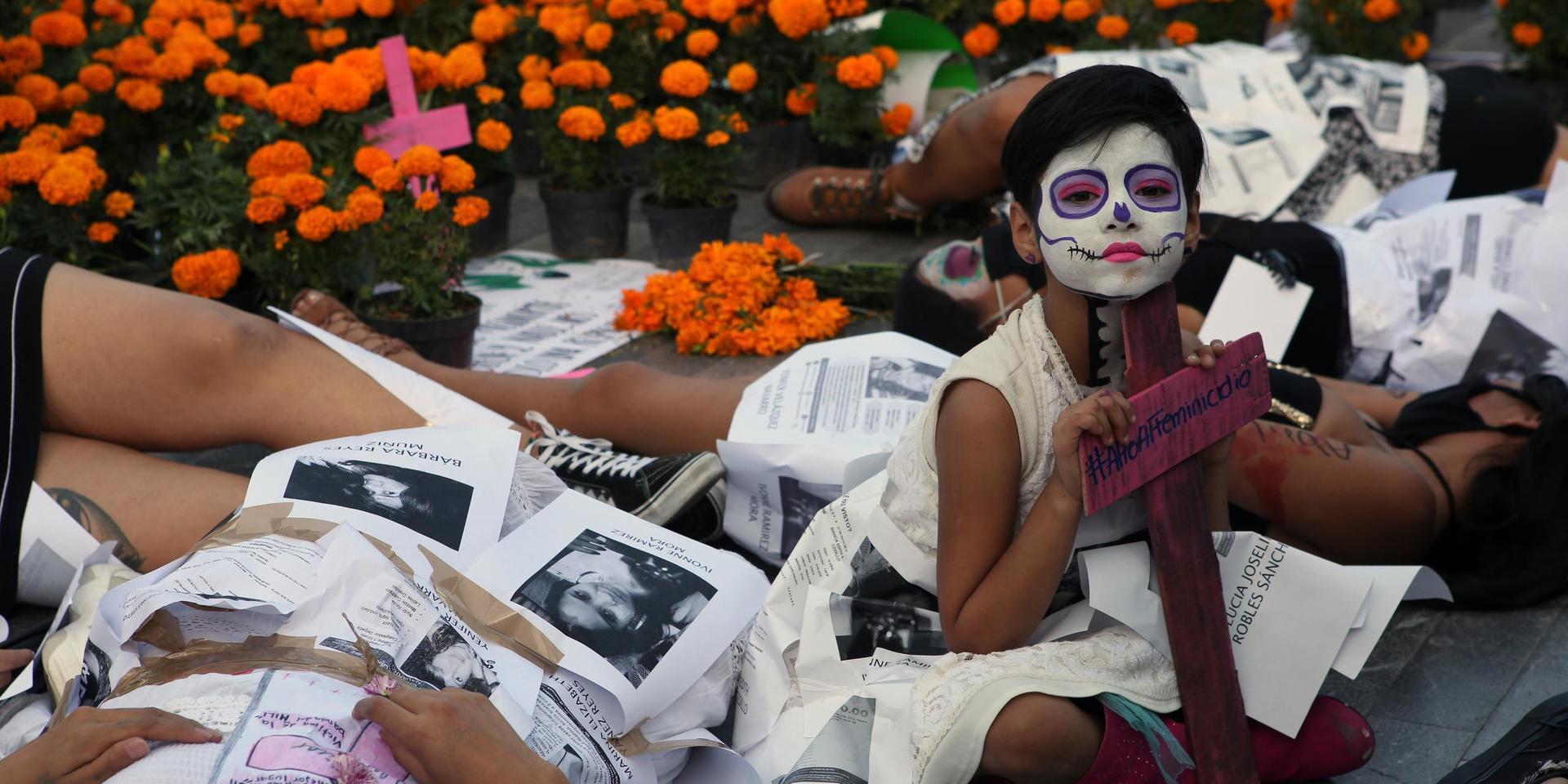 Kvinnor i Mexiko i en protest mot femicid, det vill säga att bli mördad för att man är kvinna.