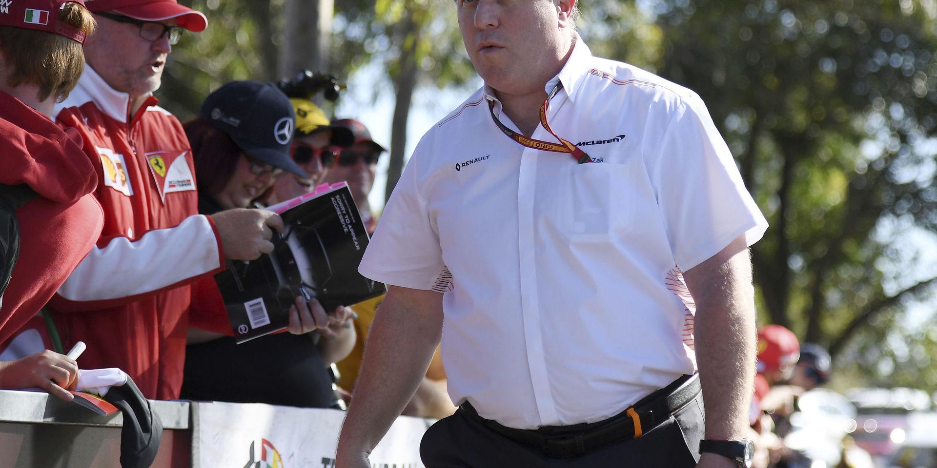 Zak Brown, vd för McLaren, larmar om tillståndet inom F1-sporten. Arkivbild.
