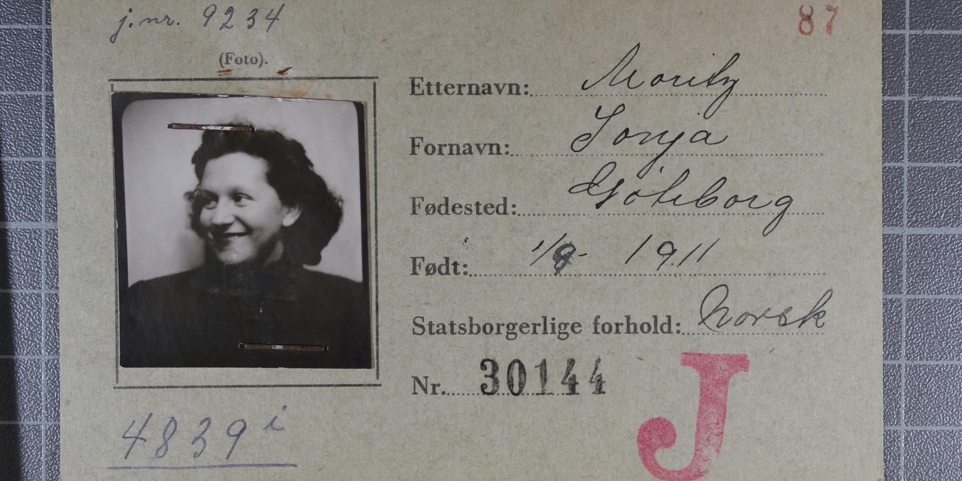 Sonja Moritz id-kort som hittades i den norska polisens arkiv.