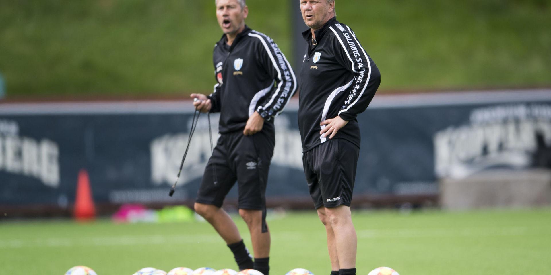 Göteborgs tränare Marcus Lantz och assisterande tränaren Jörgen Ericson. 