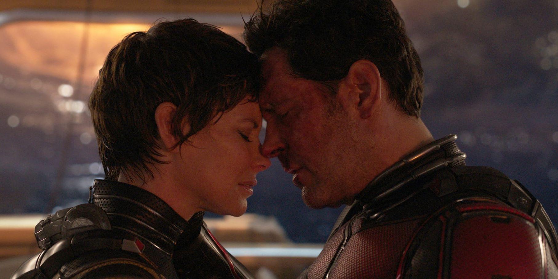 Evangeline Lilly som Wasp och Paul Rudd som Ant-man i 'Ant-man and the Wasp: Quantumania.'