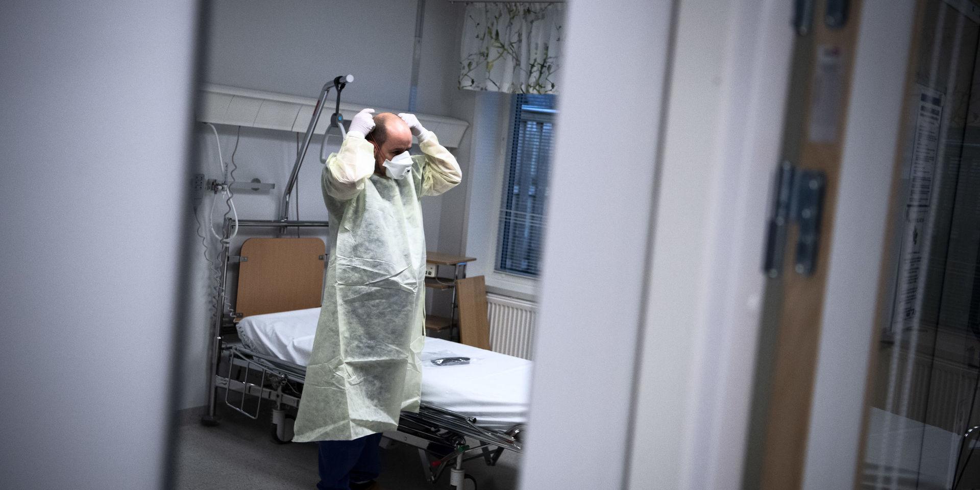 På Sahlgrenska sjukhusets infektionsklinik vårdas personer som är sjuka i Covid-19.