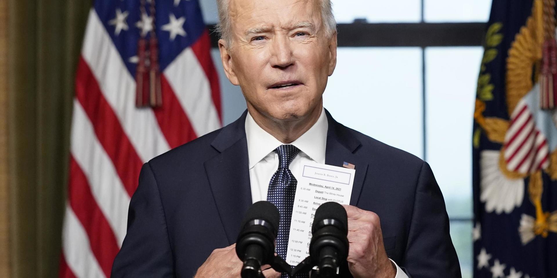 President Joe Biden tar fram sin minnesanteckning om antalet stupade.