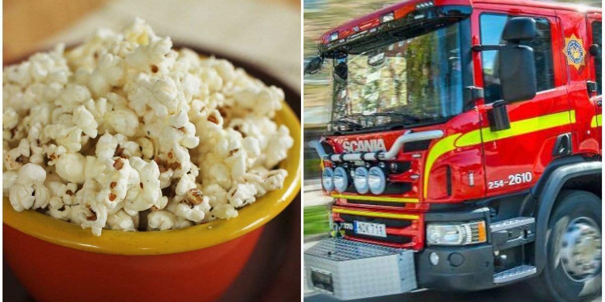 En brand utbröt i Trollhättan efter att en kvinna poppat popcorn. Arkivbild: TT