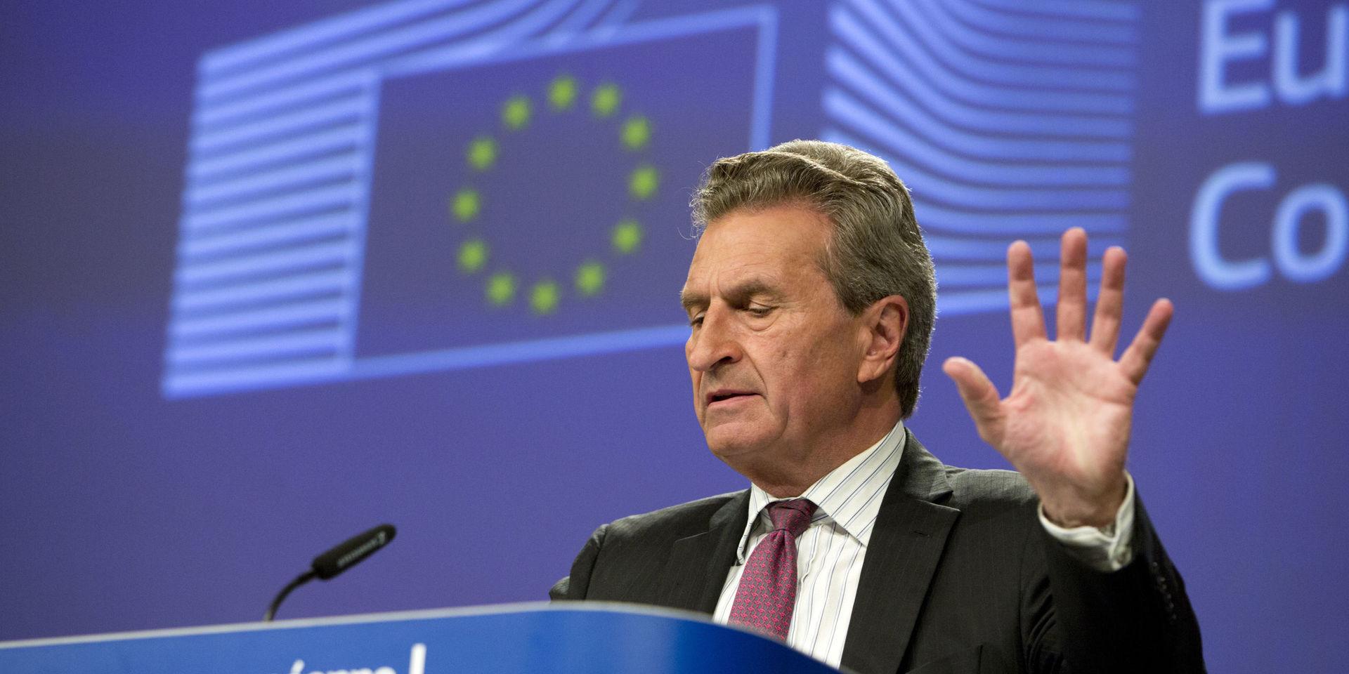 Tyske Günther Oettinger är EU:s budgetkommissionär och kampanjar intensivt för det förslag han lade fram redan i maj 2018. Arkivbild.