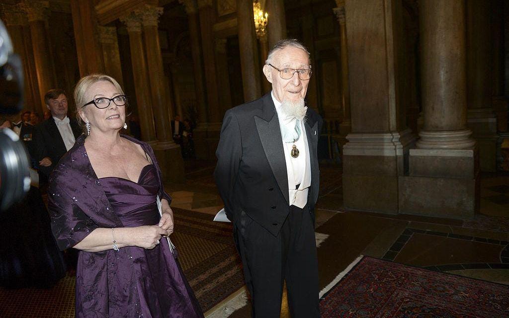 2015, Kamprad i sällskap med Eva Lundell Fragnière på en representationsmiddag på Stockholms slott.