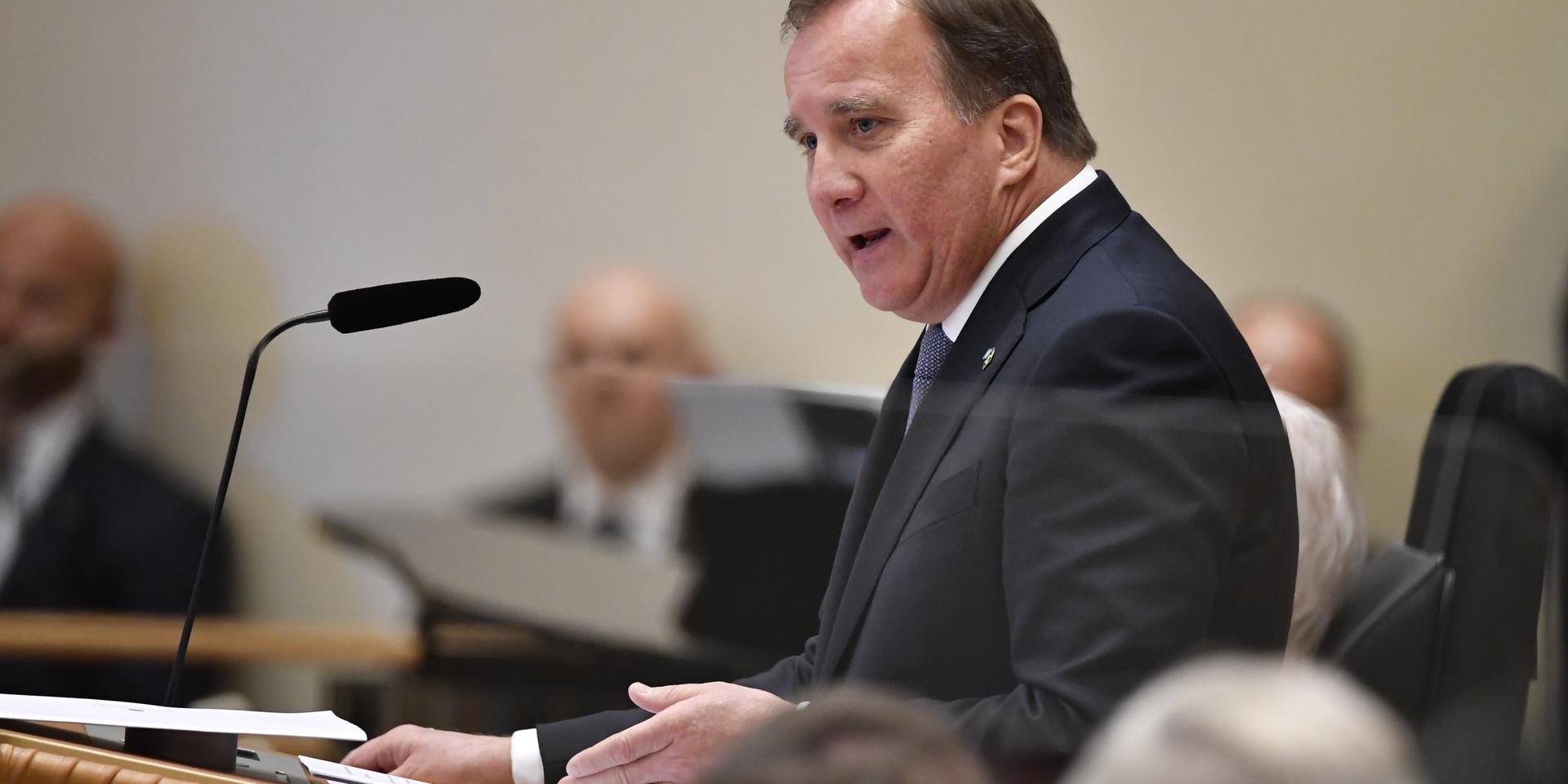 Statsminister Stefan Löfven (S) avger regeringsförklaringen i samband med riksmötets öppnande. I dag gör han sin sista partiledardebatt i plenisalen.