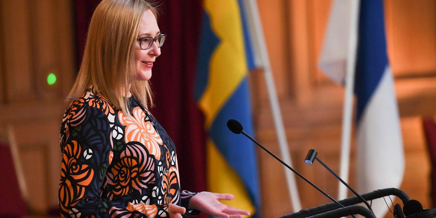 Maria Lohela, talman i finländska riksdagen, har gett den polisanmälde riksdagsmannen en anmärkning. Arkivbild.