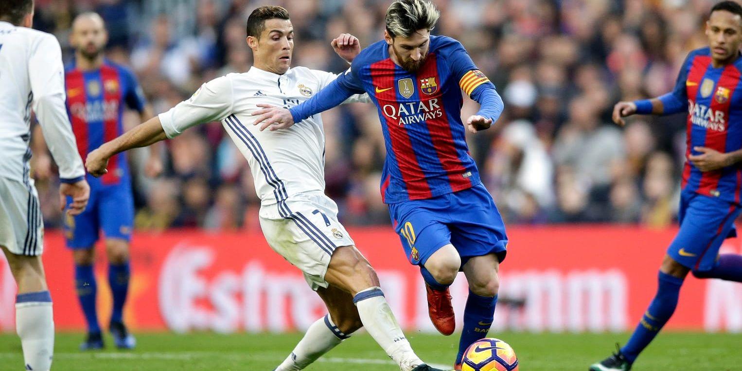 Cristiano Ronaldo mot Lionel Messi, Real Madrid mot Barcelona. Det är dags för ligasäsongens första "El Clásico". Arkivbild.