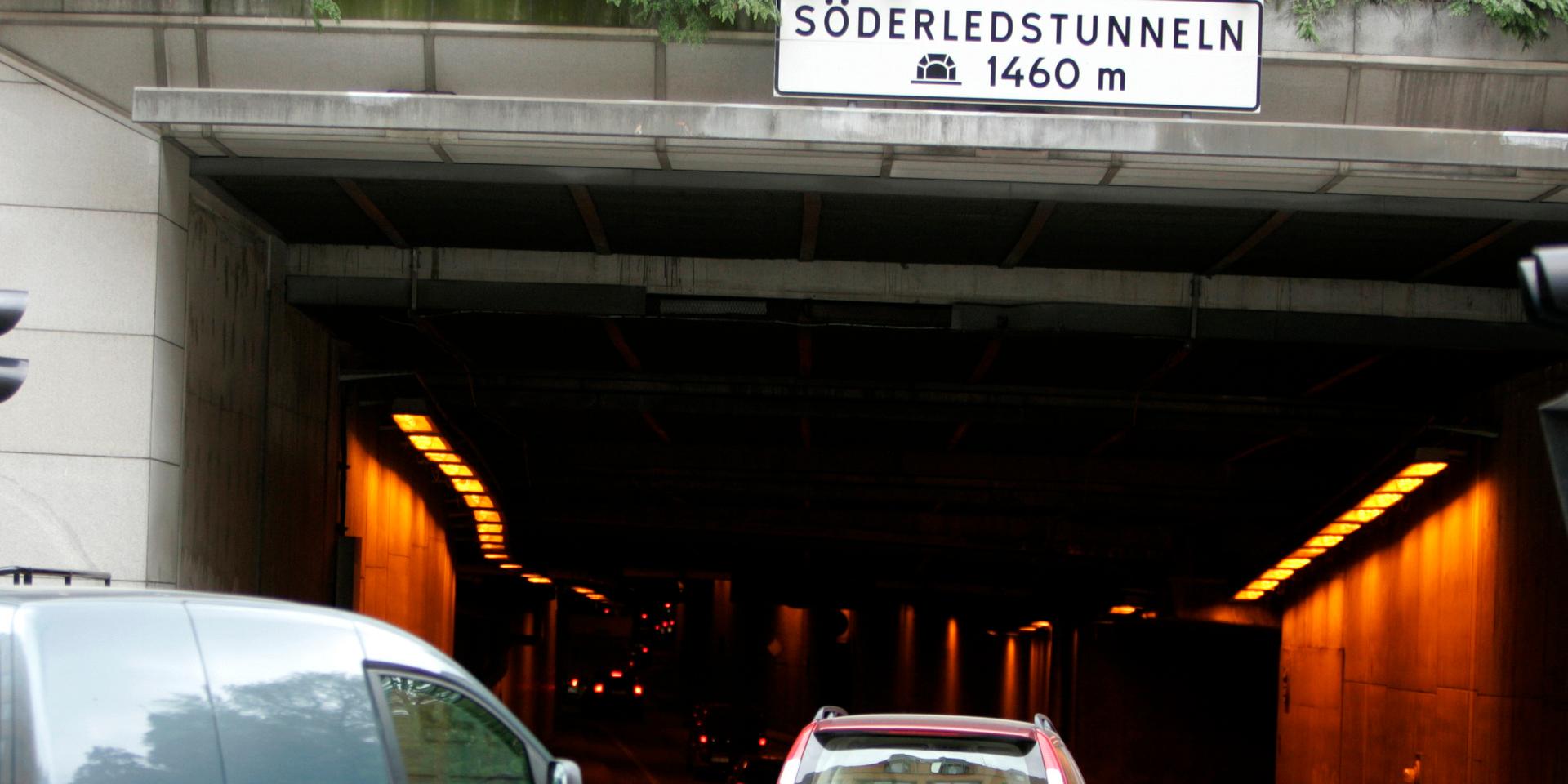 Nedfarten till Söderledstunneln från Hornsgatan. Arkivbild.