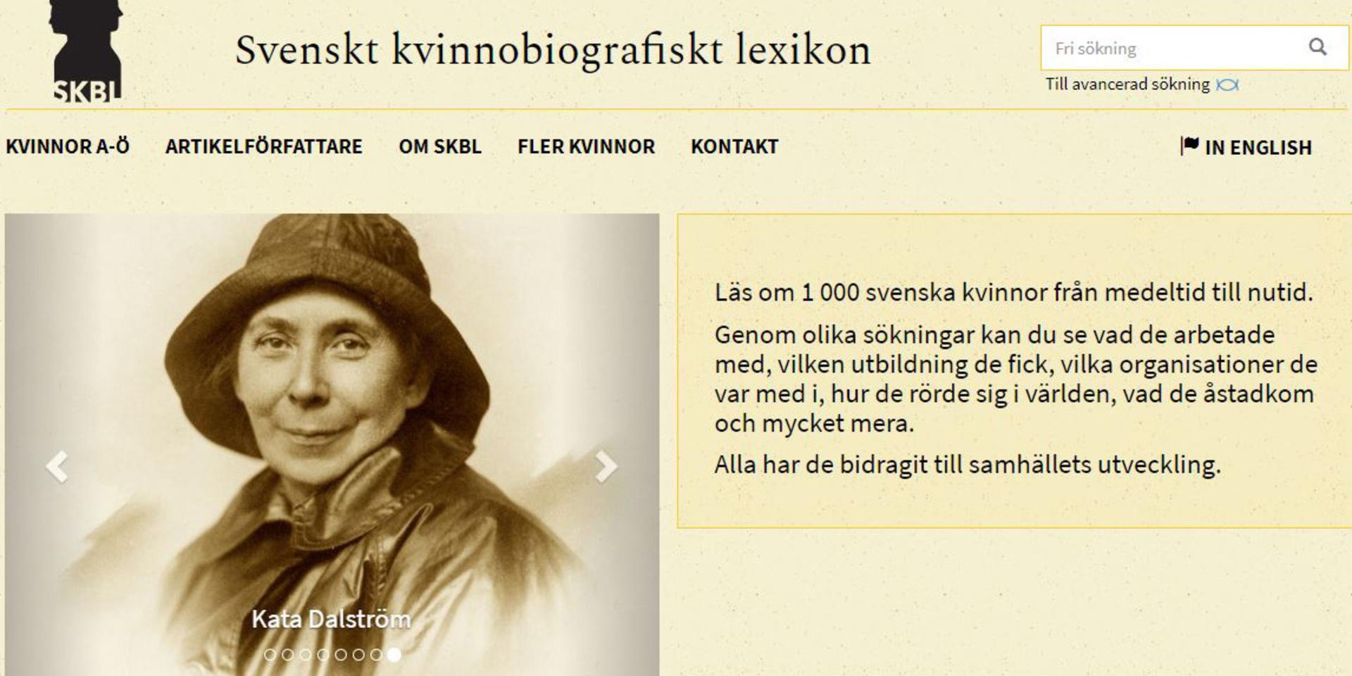 Kata Dalström, en av de historiska kvinnorna i Svenskt kvinnobiografiskt lexikon.