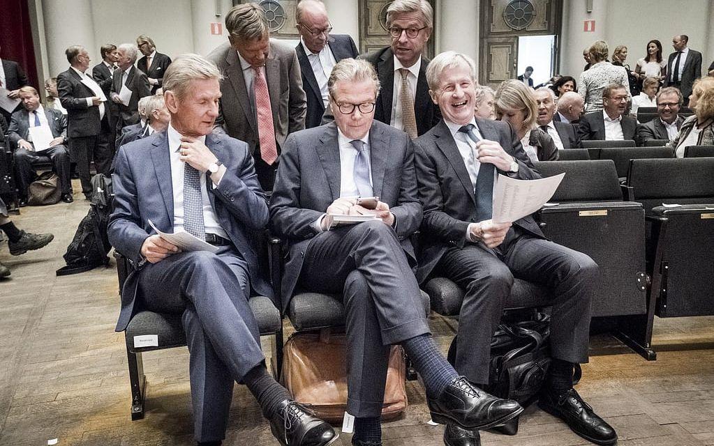 Bennet, längst till höger i bild, tillsammans med Ericssons styrelseordförande Leif Johansson och Gunnar Brock, bland annat styrelseledamot i Investor.