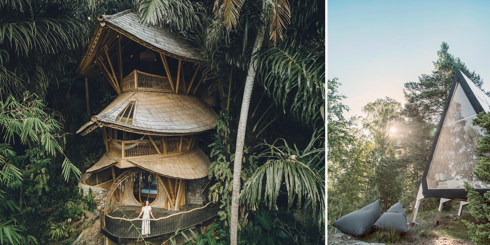 Aura på Bali ingår i byn Green Village. Nolla är en hållbar sommarstuga utanför Helsingfors respektive Stockholm.
