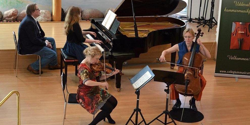 välljudande. Full koncentration rådde då Trio Nova – Klara Hellgren, Kati Raitinen och Terés Löf – framförde sitt program i lördags. Lokale pianisten Mikael Landgren stod till tjänst som bladvändare.